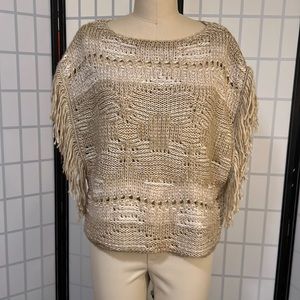 Ralph Lauren Denim and Supply Cotton Acrylic blend vest with armhole fringe